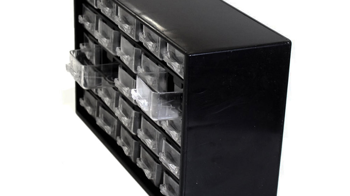 Timeless Tools Alkatrész tároló fiók, 25 rekeszes