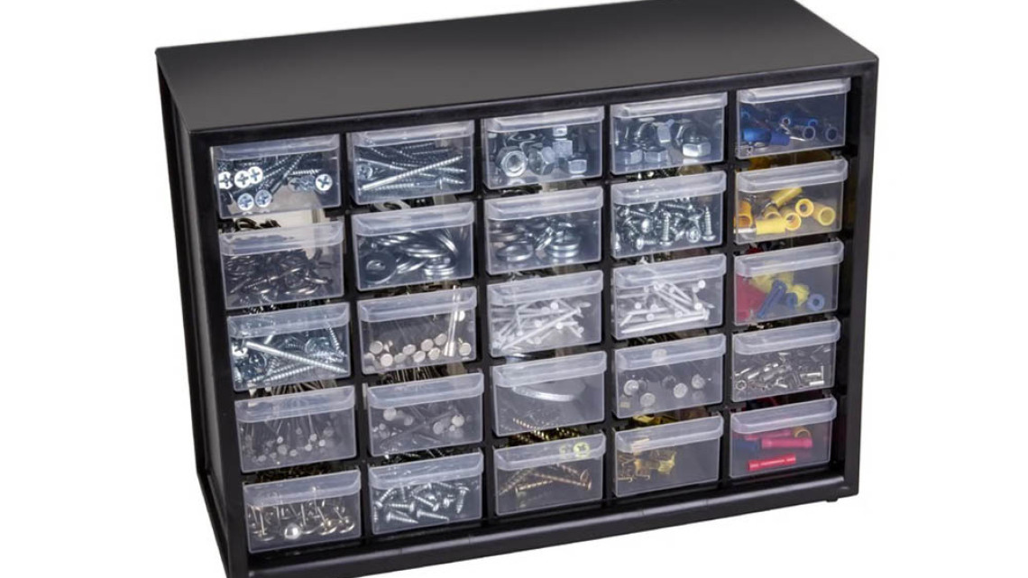 Timeless Tools Alkatrész tároló fiók, 25 rekeszes