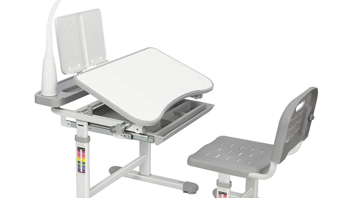 Timeless Tools Állítható magasságú, többfunkciós, gyerek íróasztal-szürke