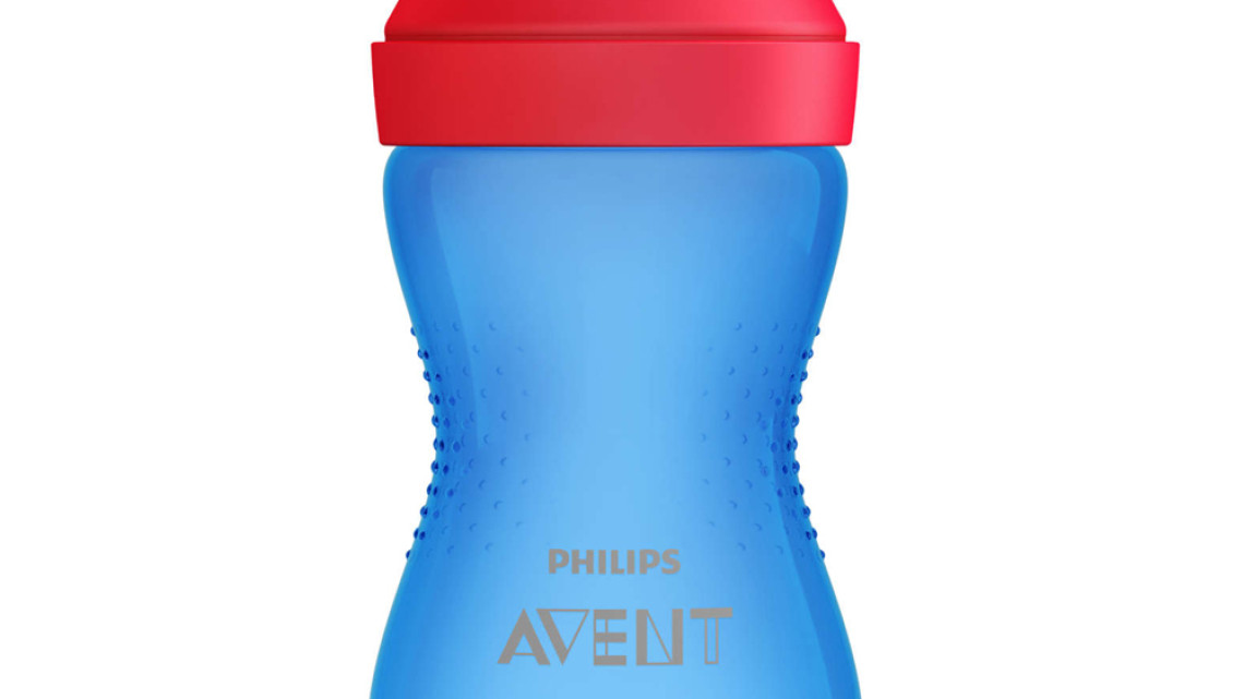 Avent itatópohár puha csőrös harapásálló 300ml 9hó fiús 