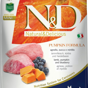 N&amp;D Dog Grain Free bárány&amp;áfonya sütőtökkel adult mini 7kg