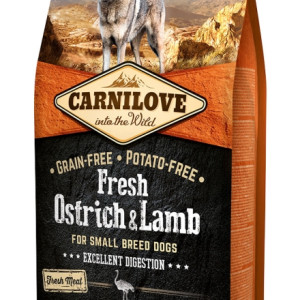 Carnilove Fresh Adult Dog Small Ostrich &amp; Lamb Excellent Digestion- Strucc és Bárány Hússal 6kg