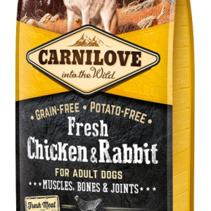Carnilove Fresh Adult Dog Chicken &amp; Rabbit Muscles, Bones &amp; Joints-  Csirke és Nyúl Hússal 12kg