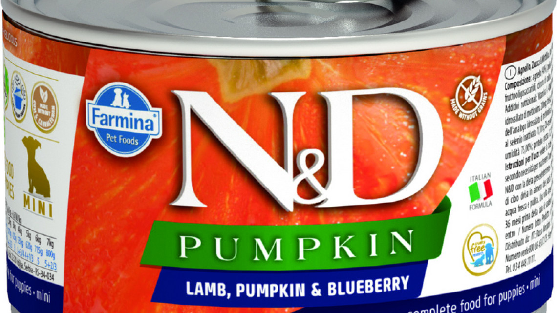 N&amp;D Dog Pumpkin konzerv bárány&amp;áfonya sütőtökkel Puppy mini 140gr