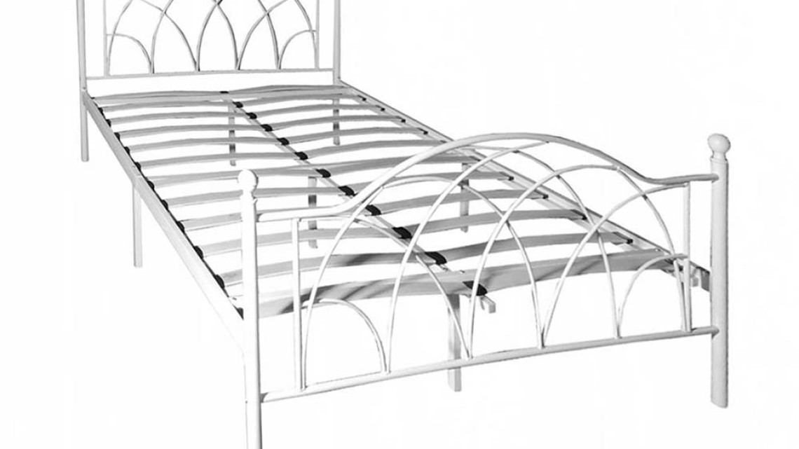 Timeless Tools Lotti fém ágykeret ajándék ágyráccsal, több méretben és színben-Fehér 160x200 cm