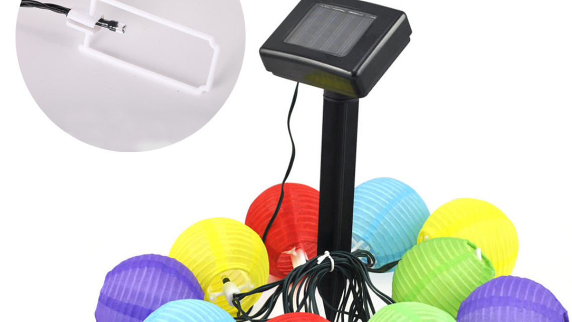 Timeless Tools 10 db-os, színes, szolár lampionfüzér