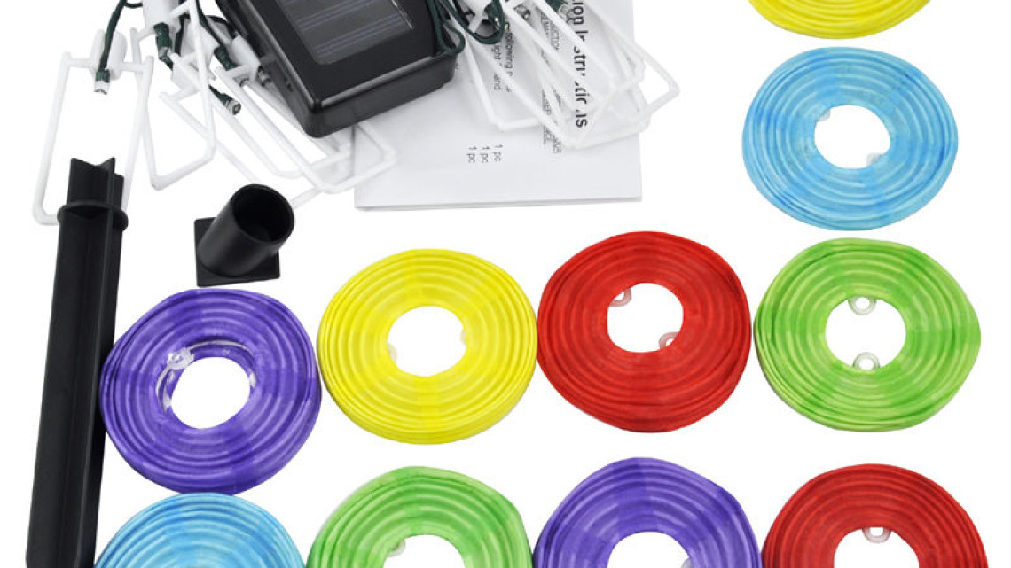 Timeless Tools 10 db-os, színes, szolár lampionfüzér