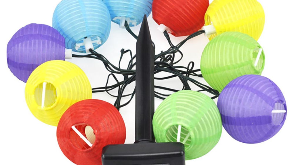 Timeless Tools 10 db-os, színes, szolár lampionfüzér