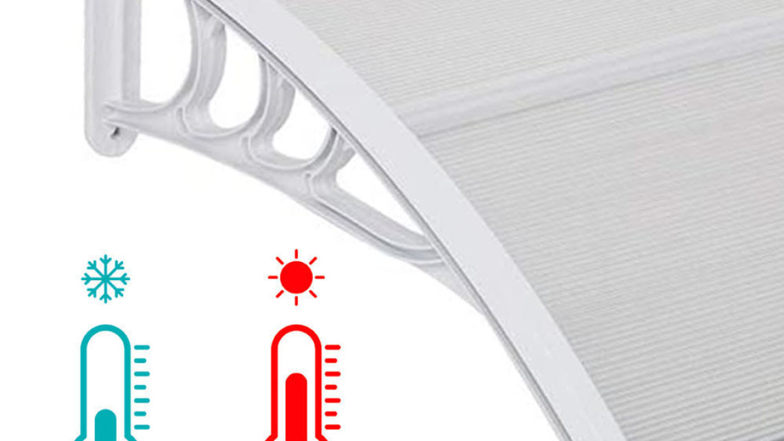 Timeless Tools Műanyag előtető több méretben és színben-240x90 cm-fehér