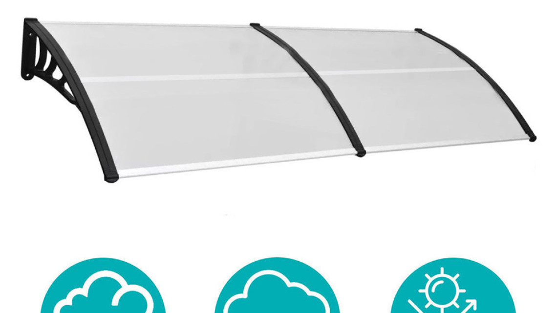 Timeless Tools Műanyag előtető több méretben és színben-240x90 cm-fekete