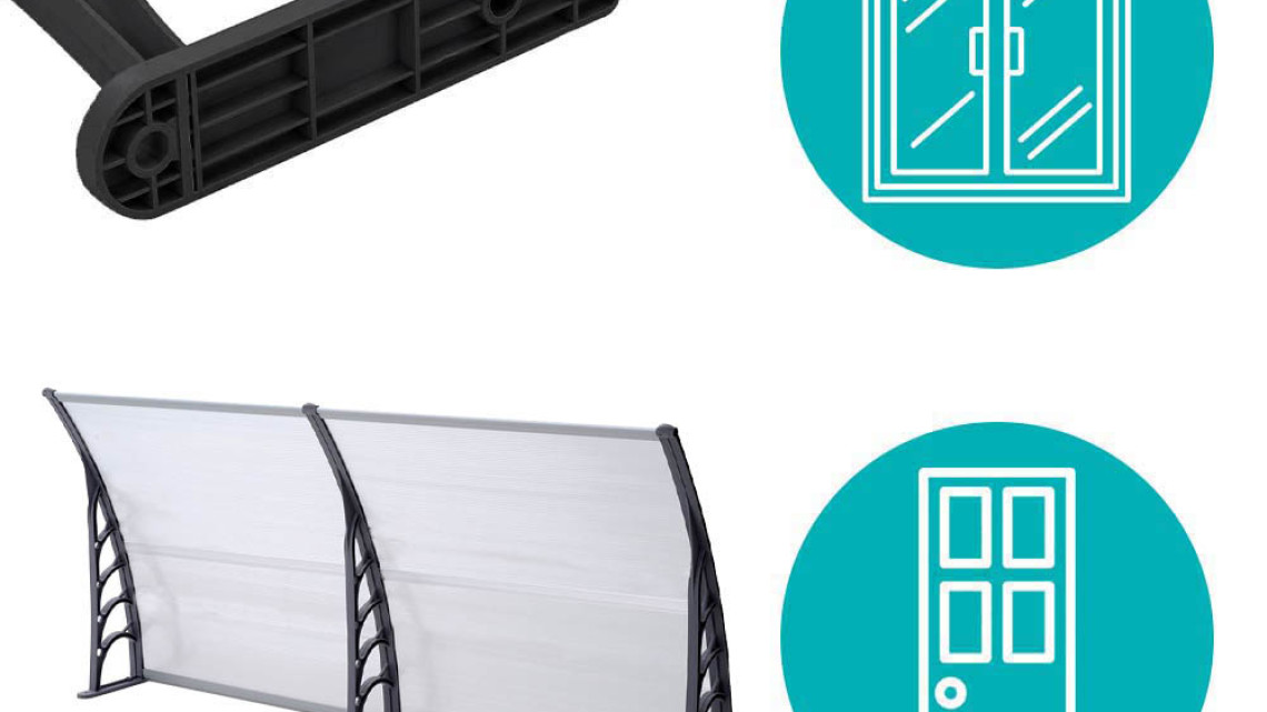 Timeless Tools Műanyag előtető több méretben és színben-240x90 cm-fekete