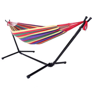 Timeless Tools Tartóállvány ajándék 2 személyes függőággyal-piros