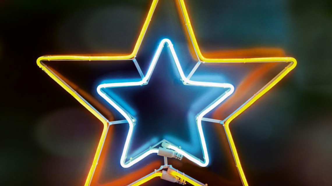 LED-es neon light figura, csillag