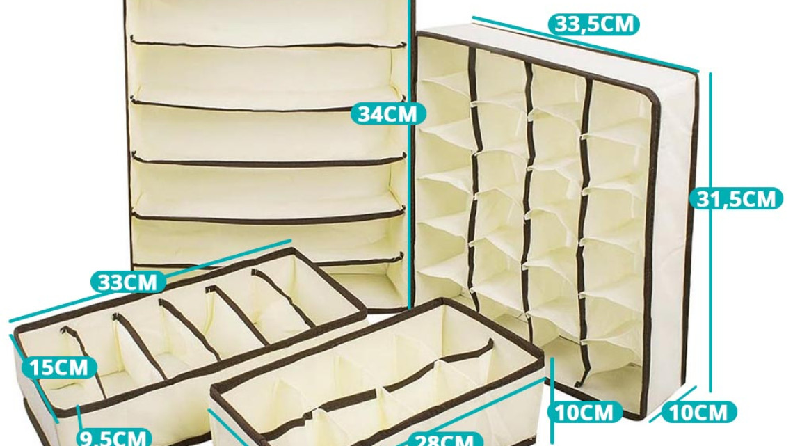 Timeless Tools 4 részes tárolódoboz szett-bézs