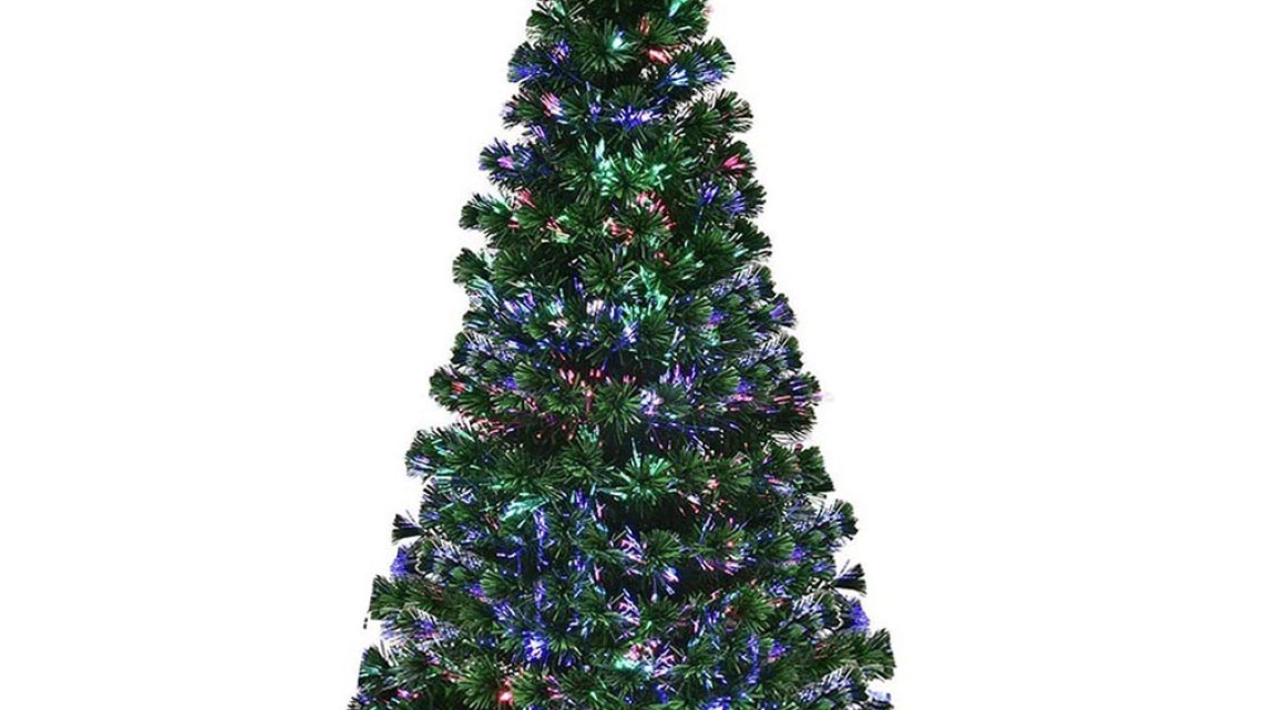 Timeless Tools Műfenyő száloptikával színes LED-del több típusban-180 cm-es 