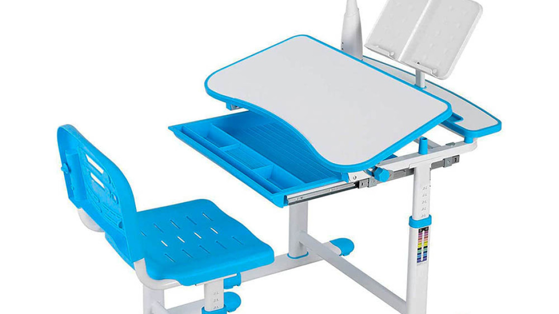 Timeless Tools Állítható magasságú, többfunkciós, gyerek íróasztal-kék