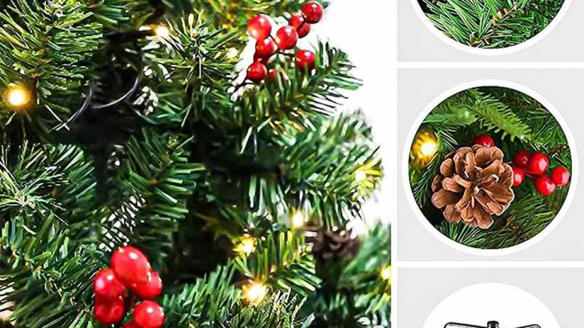 Timeless Tools LED-es műfenyő több típusban, melegfehér-100 LED-es, 120 cm