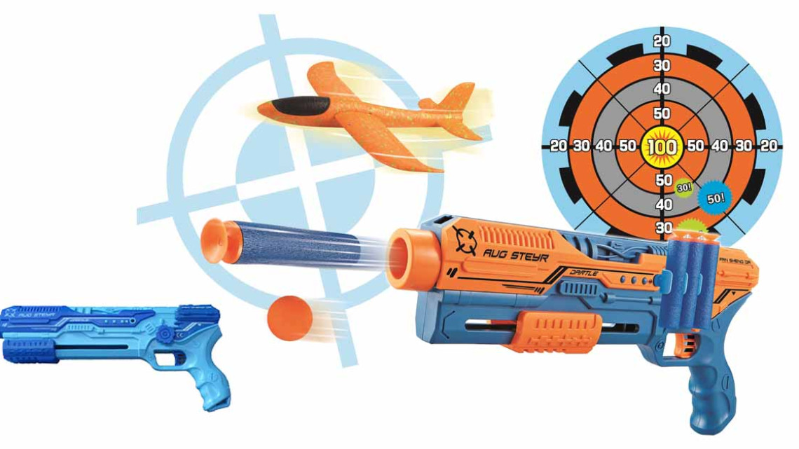 Timeless Tools Játékfegyver kiegészítőkkel több típusban-narancssárga