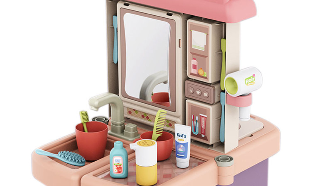 Timeless Tools 2 az 1-ben játékkonyha és fürdőszoba, 43 részes