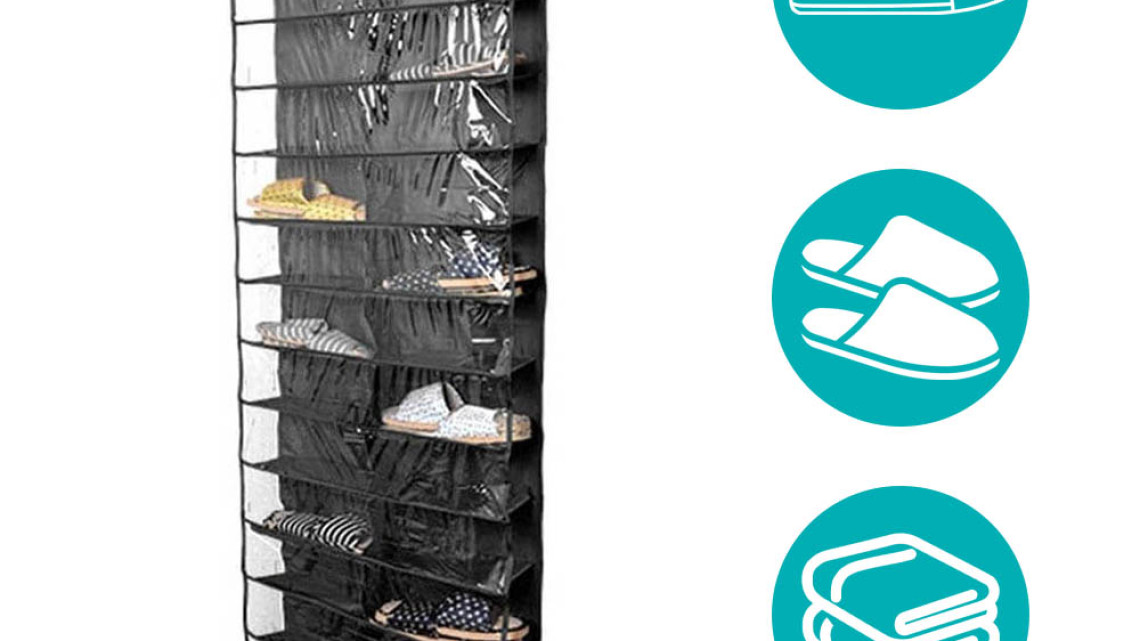 Timeless Tools Ajtóra szerelhető cipőtároló-fekete