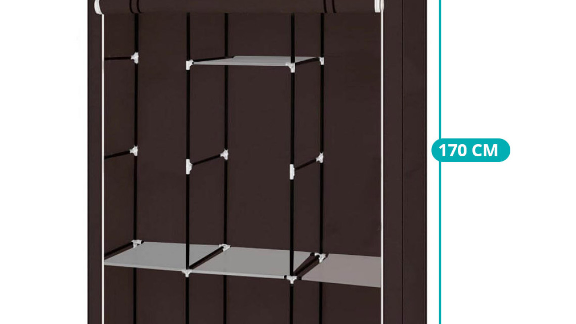 Timeless Tools Mobil ruhásszekrény 130x45x170 cm-es méretben-barna