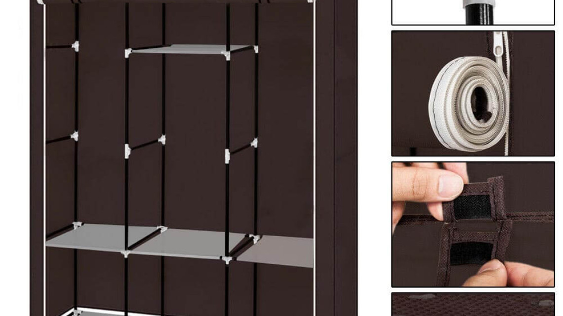 Timeless Tools Mobil ruhásszekrény 130x45x170 cm-es méretben-barna