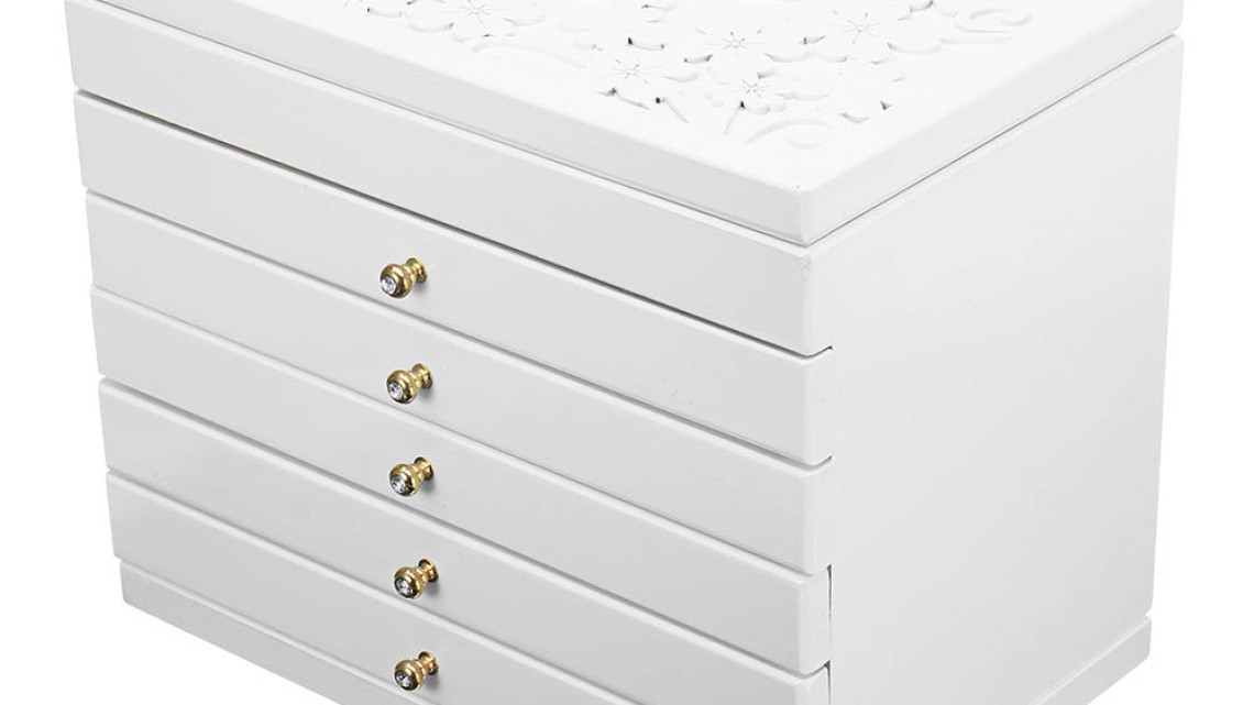 Timeless Tools 6 rekeszes ékszertartó, fehér