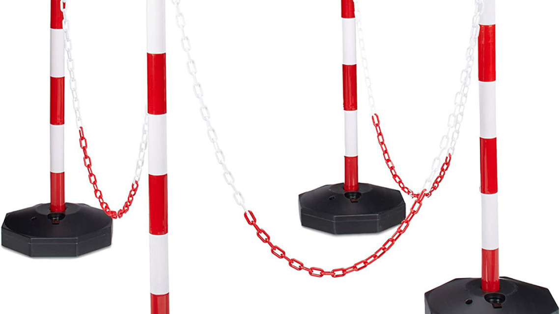 Timeless Tools Közlekedési oszlop lánccal 4 db