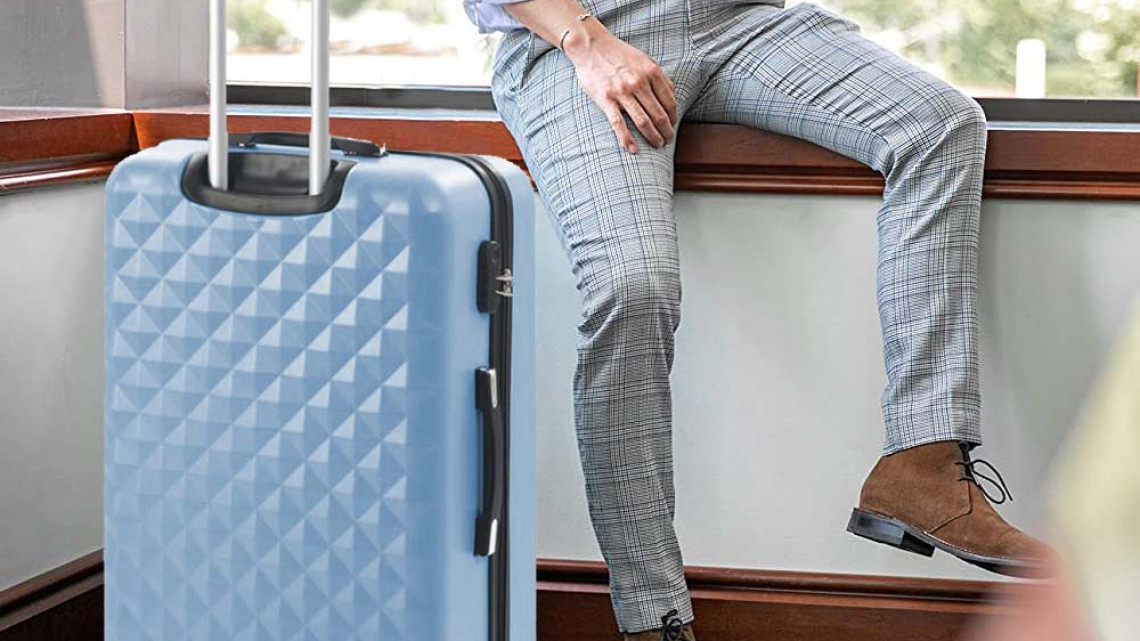 Timeless Tools Utazóbőrönd szett kozmetikai táskával, több színben-acélkék