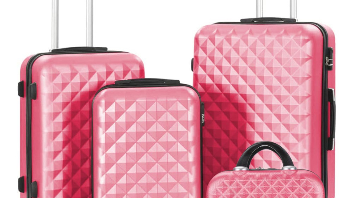 Timeless Tools Utazóbőrönd szett kozmetikai táskával, több színben-mályva