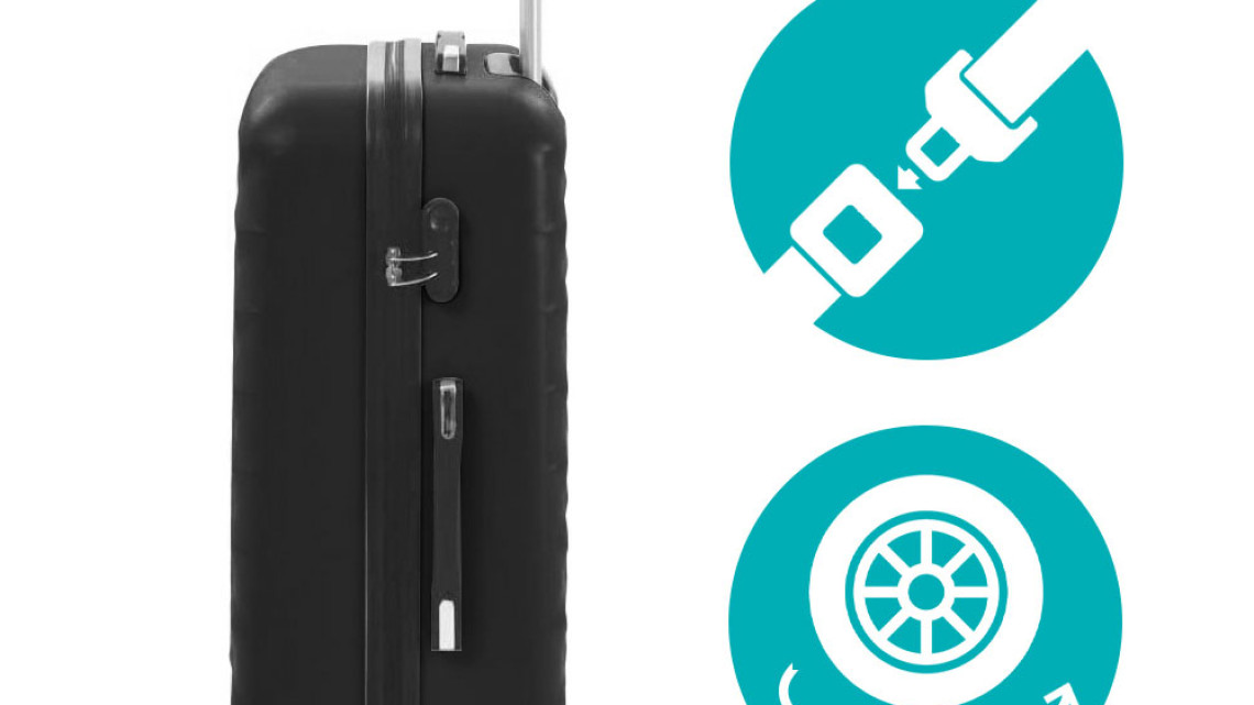 Timeless Tools Utazóbőrönd szett kozmetikai táskával, több színben-fekete