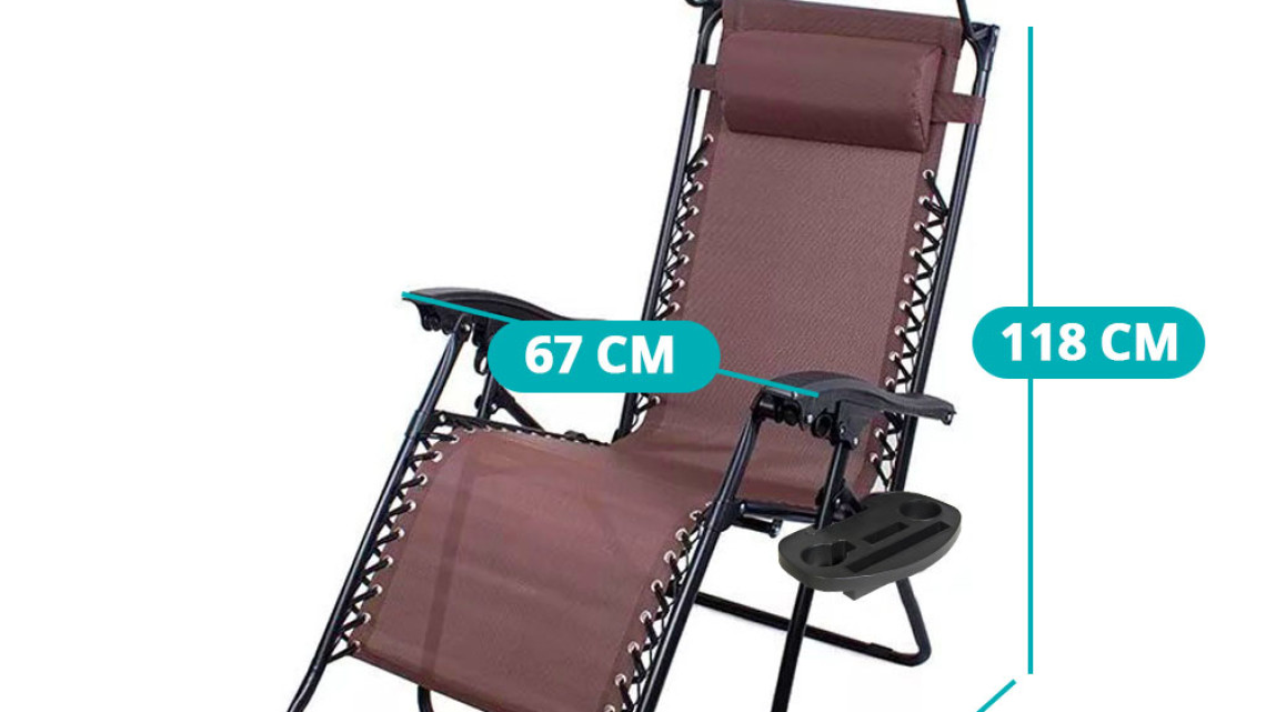 Timeless Tools Zéró gravitáció szék napellenzővel és pohártartóval 2 db, több színben-barna