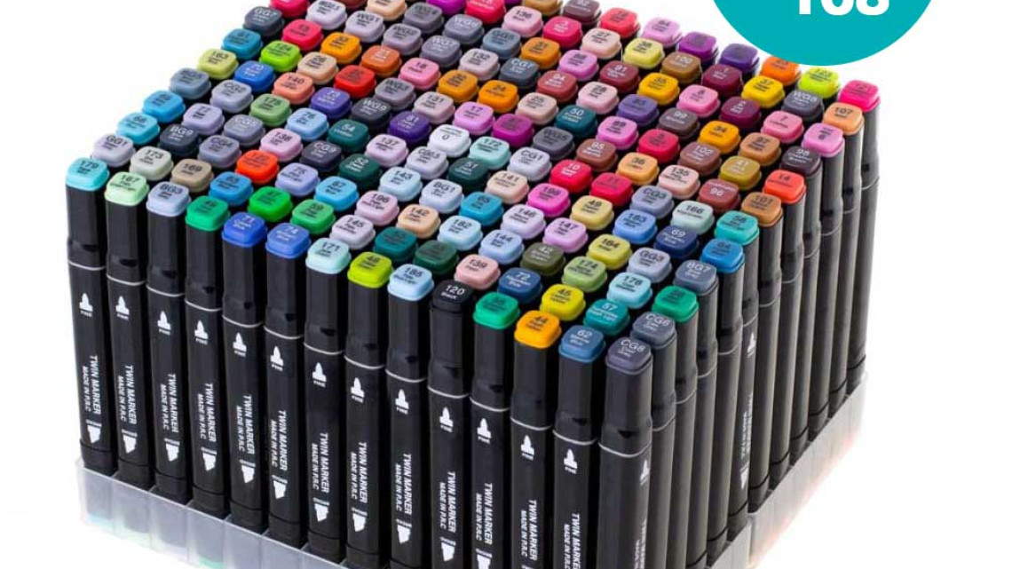 Timeless Tools 168 db-os kétvégű marker készlet ajándék kézitáskában