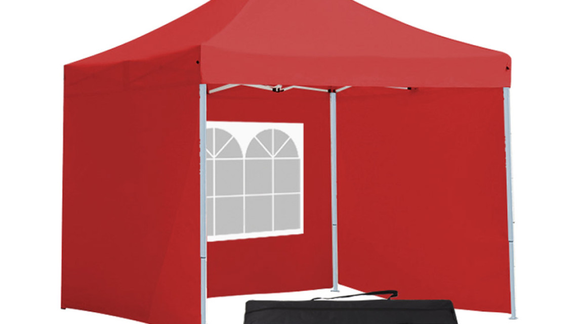 Timeless Tools Összecsukható kerti pavilon több típusban-2,9x2,9 méteres-piros-pavilon+oldalfal+hordtáska