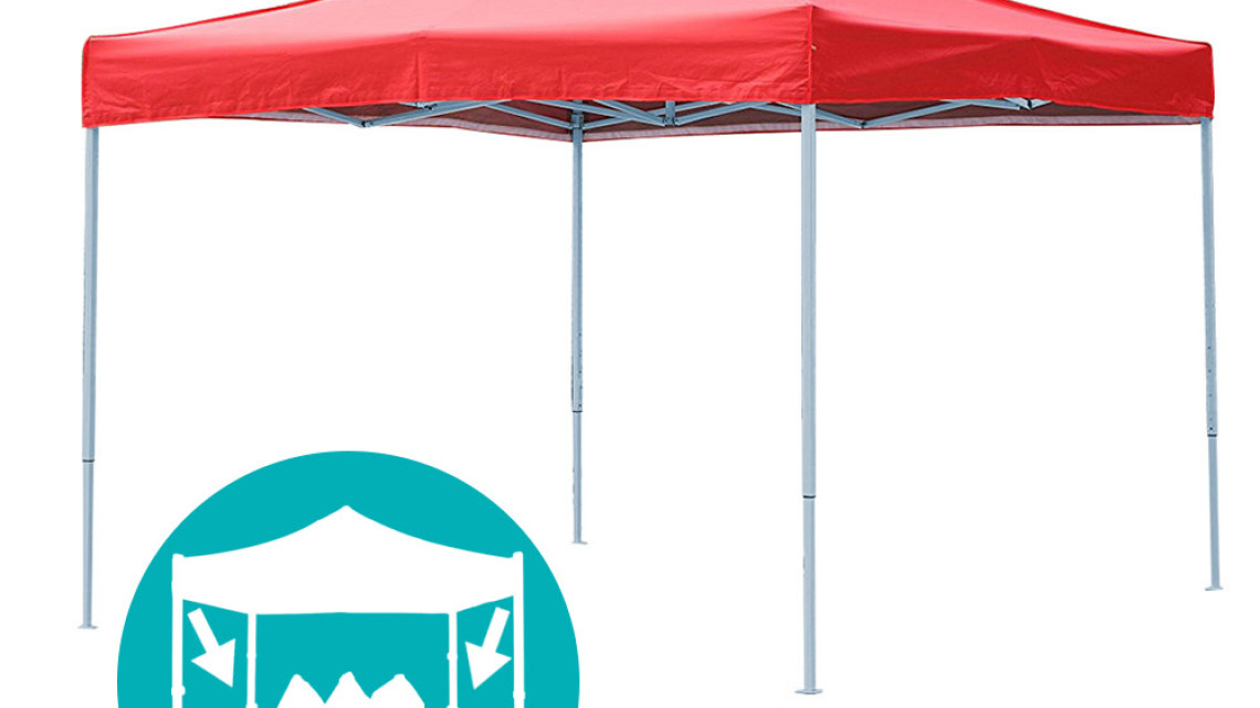 Timeless Tools Összecsukható kerti pavilon több típusban-2,9x2,9 méteres-piros-pavilon+oldalfal+hordtáska