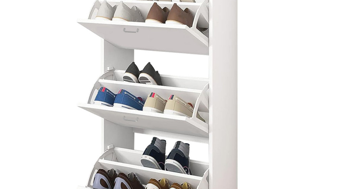 Timeless Tools Cipős szekrény 3 részes, fehér színben