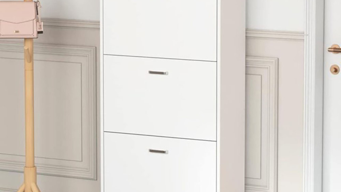 Timeless Tools Cipős szekrény 3 részes, fehér színben