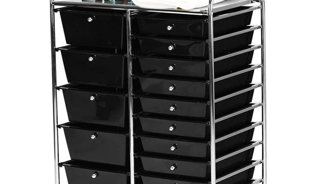 Timeless Tools Gurulós tárolókocsi 15 fiókos, több színben-fekete