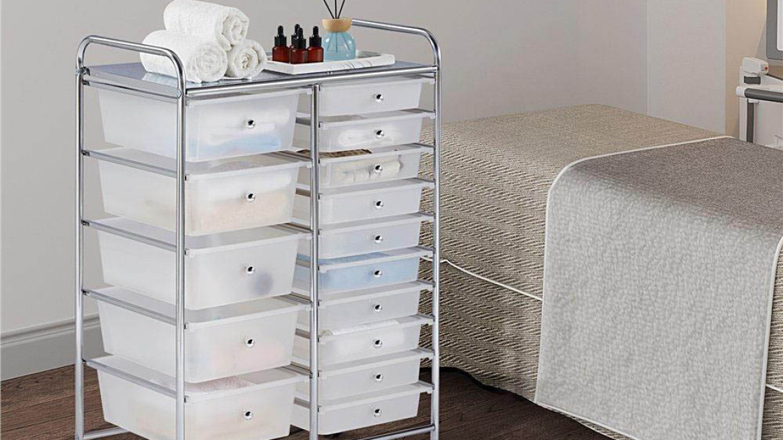 Timeless Tools Gurulós tárolókocsi 15 fiókos, több színben-fehér