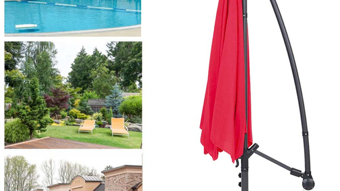 Timeless Tools Függő napernyő 2,7 m - több színben-piros