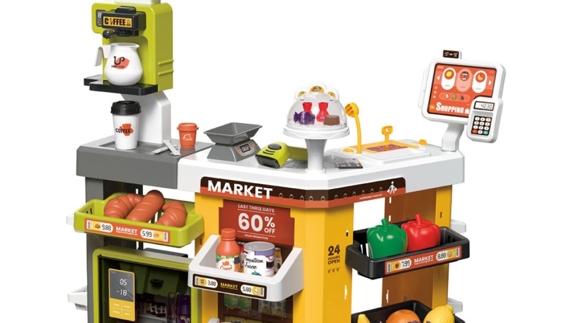 Timeless Tools Játék szupermarket sárga, 65 részes