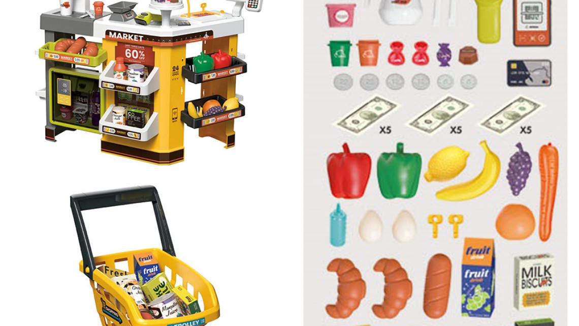 Timeless Tools Játék szupermarket sárga, 65 részes