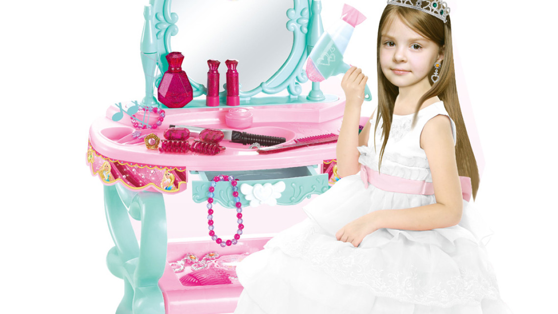 Timeless Tools Játék fésülködő asztal 32 részes, kék-rózsaszín