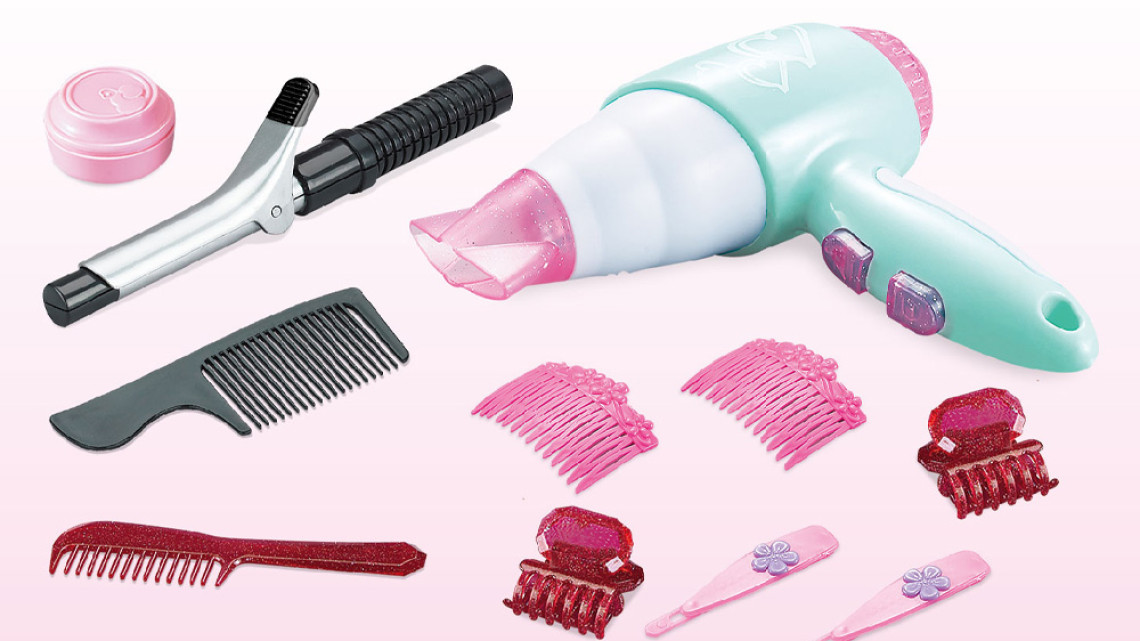 Timeless Tools Játék fésülködő asztal 32 részes, kék-rózsaszín