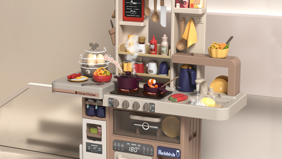 Timeless Tools Játékkonyha 72 részes, barna 