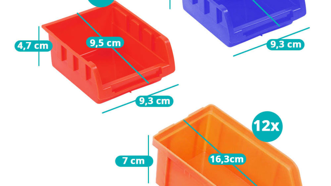 Timeless Tools Fali csavar és szerszám rendező 2 típusban - 30 darabos