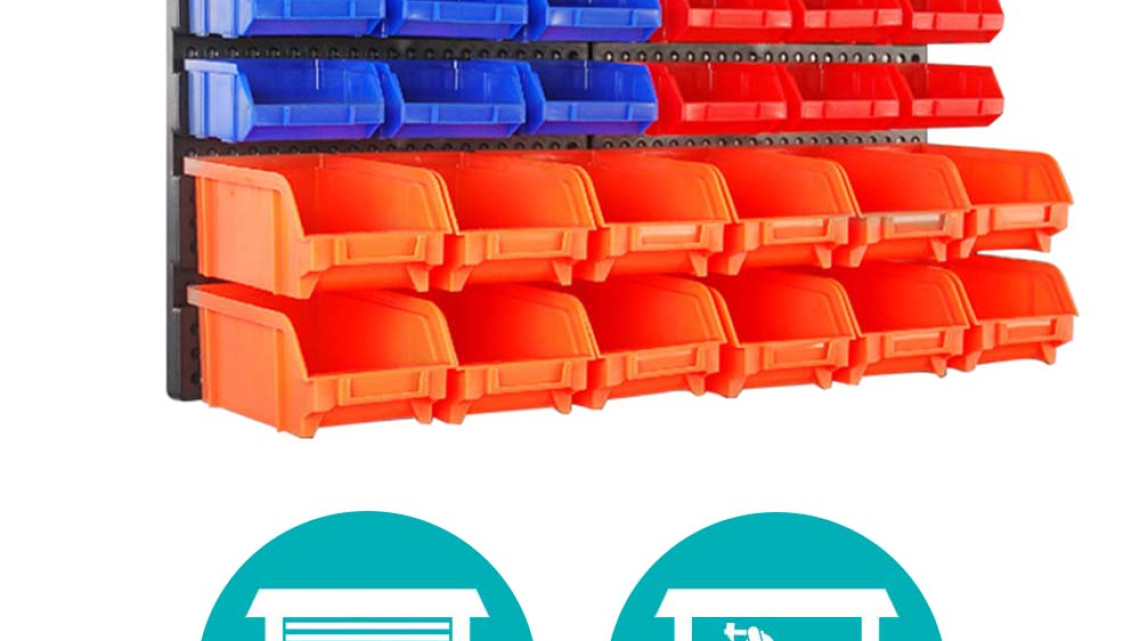 Timeless Tools Fali csavar és szerszám rendező 2 típusban - 30 darabos