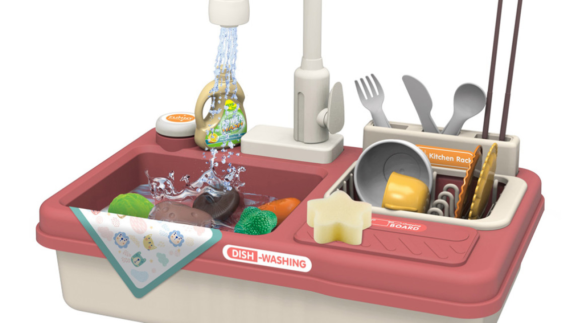 Timeless Tools Játék mosogató 23 részes, pink 