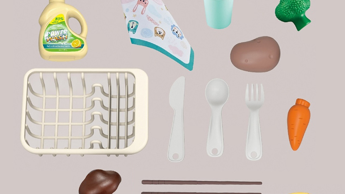 Timeless Tools Játék mosogató 23 részes, kék 