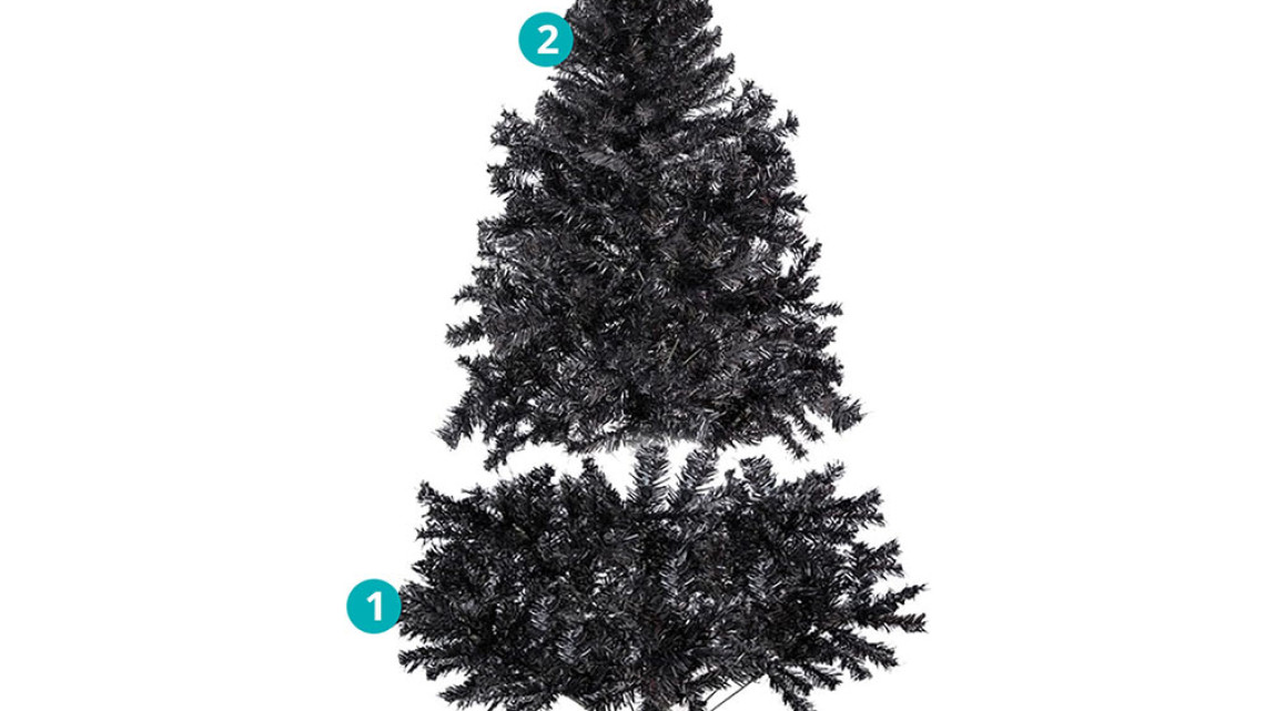 Timeless Tools Fekete műfenyő, 120cm 230ág